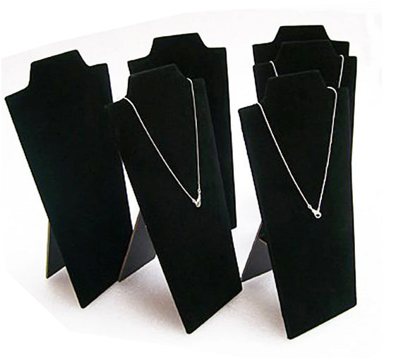 4 X 8 Black Velvet Padded Easel Necklace Holder Display Tray Insert Showcase Box Collector Jewelry Case