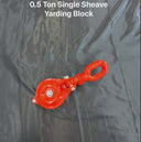 0.5 Ton Snatch Block Pulley, Single Sheave Yarding Block, Oval Eye Wire Rope Pulley, 1,000 Lbs WLL for Logging, Rigging, Towing