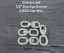 4 Pcs Marine Hot Dipped Galvanized 1/2" Eye & Eye Swivel Mooring Connector 3,600 lbs WLL