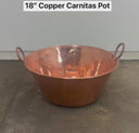 18" Copper Cazo de Cobre for Carnitas Tacos, Heavy Duty 100% Pure Copper Mexican Cooking Pot, Large Jam Pan for Candy, Sauce & Traditional Cooking, Handmade in Mexico