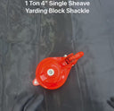 1 Ton (2,200 lbs WLL) Single Sheave Snatch Block Pulley with Shackle – Heavy Duty Cable Wire Rope Pulley for Rigging, Lifting & Yarding