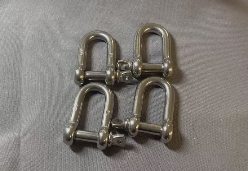 5 PC Stainless Steel 1/2" DEE Shackle D Paracord Anchor Rigging Marine Boat