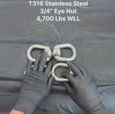 4 Pcs Marine T316 Stainless Steel 3/4" Eye Nut Lifting Ring Oval 4,700 Lbs WLL