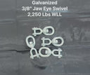 Marine Hot Dipped Galvanized Steel 3/8" Jaw & Eye Swivel Mooring Connector 2,250 lbs WLL
