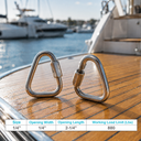 T316 Stainless Steel Delta Quick Link, Marine Grade Triangle Carabiner Connector for Chain, Rope, Cable, and Rigging - PACK 5