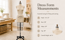 Size 12 Half Body Female Dress Form Mannequin – Professional Sewing & Tailoring Form with Collapsible Shoulders, Fashion Design & Retail Display