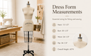 Size 8 Half Body Female Dress Form Mannequin – Professional Sewing & Tailoring Form with Collapsible Shoulders, Fashion Design & Retail Display
