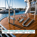 T304 Stainless Steel U-Bolt, U Shaped Fastener with Threaded Ends for Pipe, Railing, Mounting - PACK 4