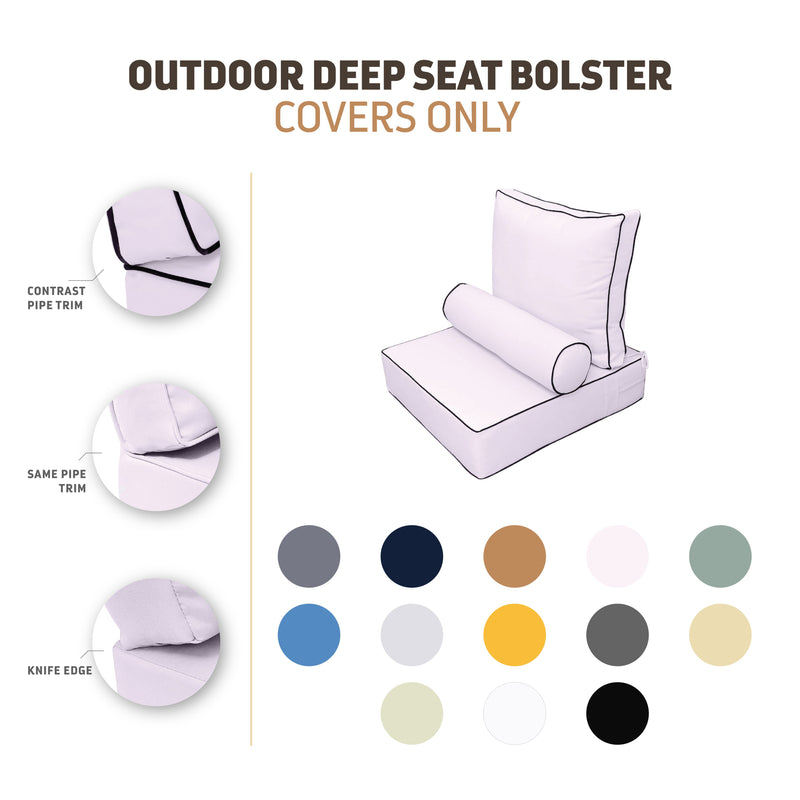 Small Size Outdoor Deep Seat Back Rest Bolster SLIP COVERS ONLY