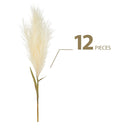 12 Pcs 33” Faux Pampas Grass Stem, Single Artificial Pampas Grass Plume, Tall Boho Neutral Decorative Flower for Home Décor, Farmhouse Vase Filler, Wedding & Table Centerpieces