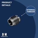 Marine 3/8" Thread Plain Lag Insert Cable Rail Screw Stainless Steel T303 4 Pcs