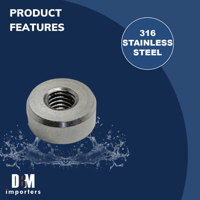 Marine Grade Thread Flat End Hardware Nut T316 Stainless Steel