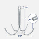 Galvanized Steel 4-Prong Grapnel Anchor – Heavy Duty Reef Anchor for Boat, Kayak, Canoe & Jet Ski Marine Use