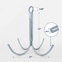 Galvanized Steel 4-Prong Grapnel Anchor – Heavy Duty Reef Anchor for Boat, Kayak, Canoe & Jet Ski Marine Use
