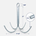 Galvanized Steel 4-Prong Grapnel Anchor – Heavy Duty Reef Anchor for Boat, Kayak, Canoe & Jet Ski Marine Use