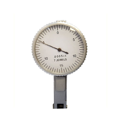 Precision Dial Test Indicator 0.0005" 0-15-0 Range 7 Jewel Movement White Dial