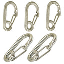 5 PC 5/16" Gate Spring Snap Hook Lobster Claw Carabiner Stainless Steel Marine Clip Boat 650 LBS Cap