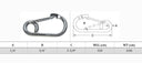 5 PC 1/4" Gate Spring Snap Hook Lobster Claw Carabiner Stainless Steel Marine Clip Boat 250 LBS Cap