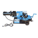 Electric fabrication notching machine with end mill head and vise support