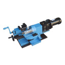 Blue steel pipe notcher with control dial and adjustable speed function