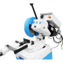 Industrial metal cutting saw with circular blade and adjustable clamps