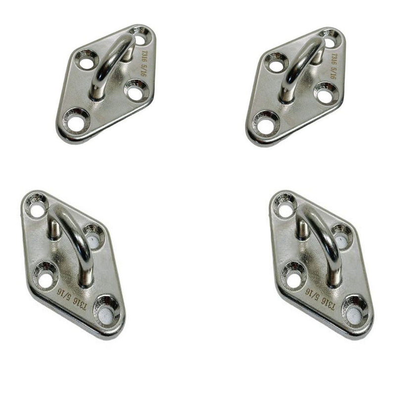 Marine Boat 5/16" Diamond Pad Eye Welded SS316 Eye Pad Lift Rig Stainless Steel 4 Pcs