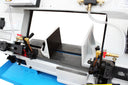 Horizontal fabrication saw with powerful motor.