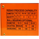 Electric reinforcement bar bender in orange finish with precision control dials