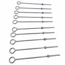 10 Pcs T316 Stainless Steel Turned Eye Bolt with Nut – 3/8" x 12", Marine Grade, 140 lbs WLL for Boat Rigging & Outdoor Use