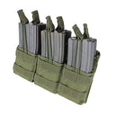 OD Green Molle Triple STACKER .223 5.56 MAG Pouch Ammo Carrier Open Top Bungee