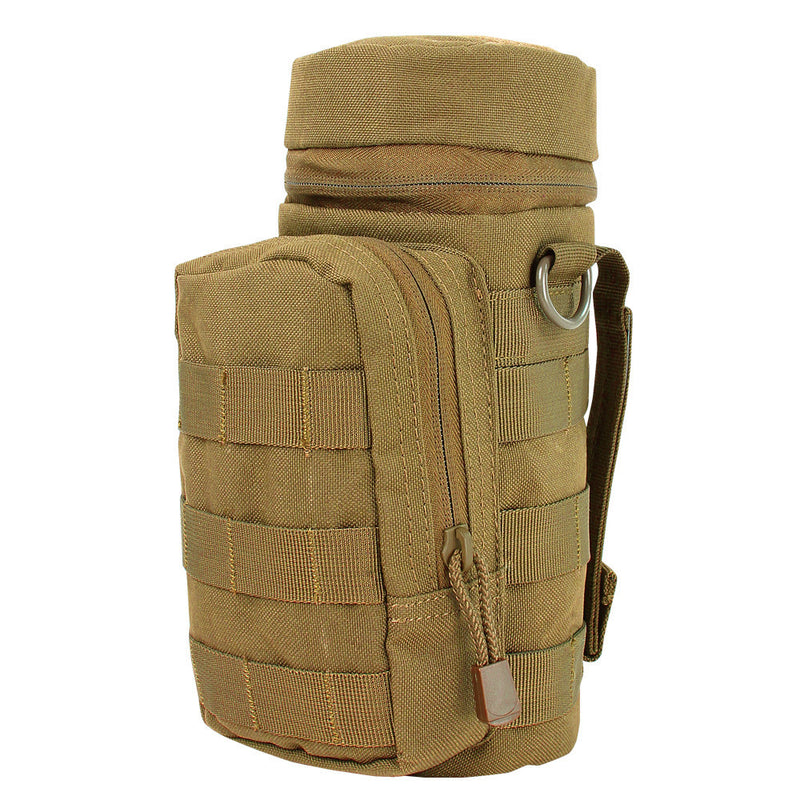 TAN Molle Hydration Pouch Water Bottle Carrier Storage Holder Utility Bag