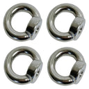 4 PCS Din 582 Eye Nut Stainless Steel 316 Metric Thread 6 mm 150 LBS WLL
