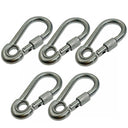5/16" Marine Stainless Steel Carabiner Spring Snap Hook w/ Eyelet & Screw 5 PC