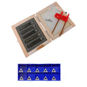 5 Pc Set 3/8'' Indexable Carbide Insert Lathe Turning Tool Bit + 10 Pc TCMT 2151 Inserts