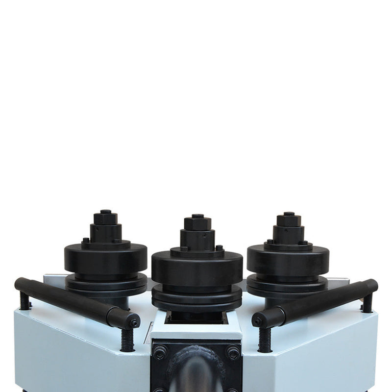 2HP Ring Band Roller Round Angle Bender Hydraulic Bending Machine Pipe Square Tube Round Flat Steel 9.3 RPM 1-1/2" (40mm) Roll Shaft Diameter