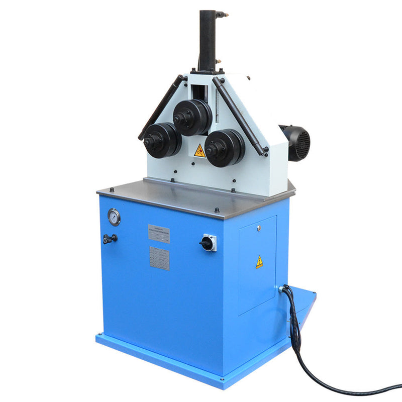 2HP Ring Band Roller Round Angle Bender Hydraulic Bending Machine Pipe Square Tube Round Flat Steel 9.3 RPM 1-1/2" (40mm) Roll Shaft Diameter