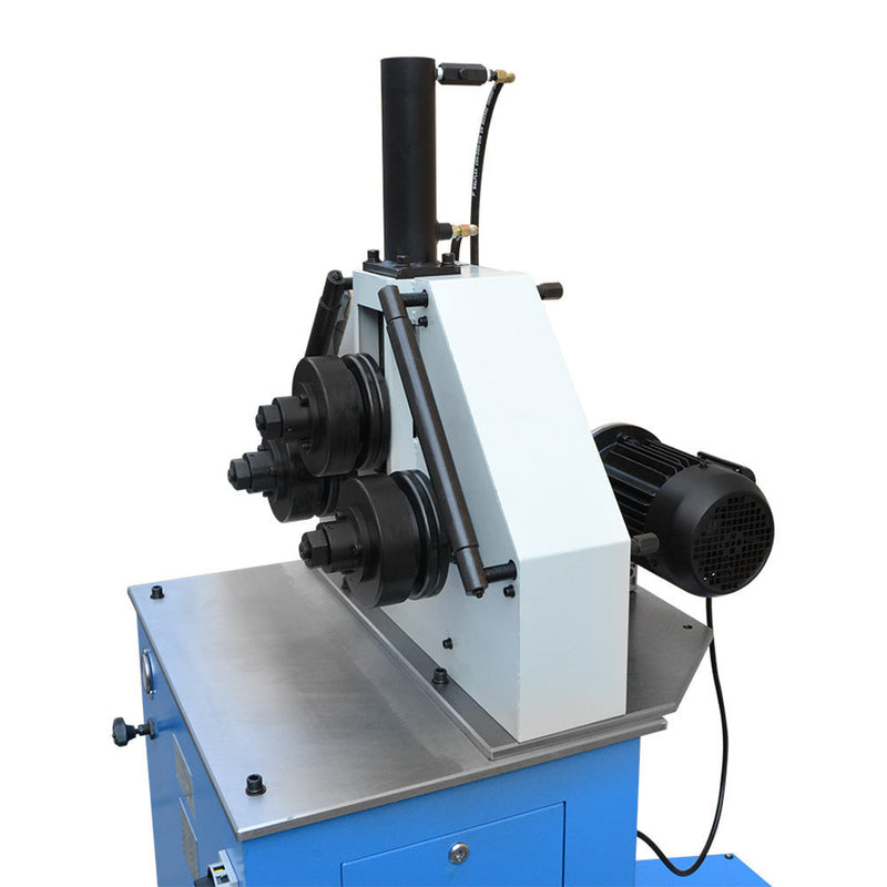 2HP Ring Band Roller Round Angle Bender Hydraulic Bending Machine Pipe Square Tube Round Flat Steel 9.3 RPM 1-1/2" (40mm) Roll Shaft Diameter