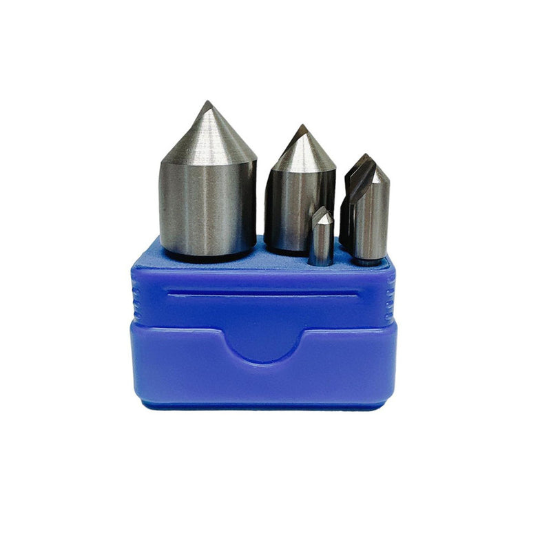 5 PC HSS Countersinks Straight Shank Single Flute 82 Degree 1/4&