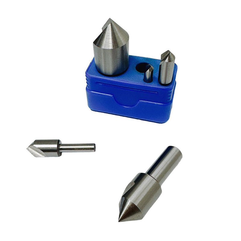 5 PC HSS Countersinks Straight Shank Single Flute 82 Degree 1/4&