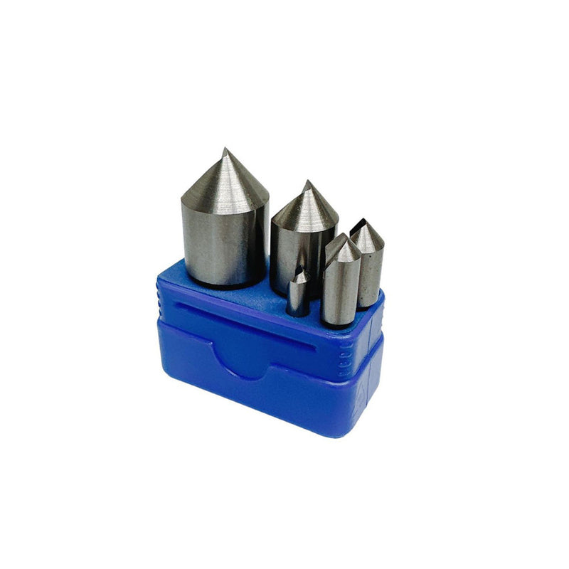 5 PC HSS Countersinks Straight Shank Single Flute 82 Degree 1/4&