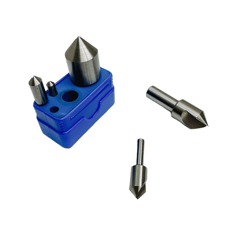 5 PC HSS Countersinks Straight Shank Single Flute 82 Degree 1/4&