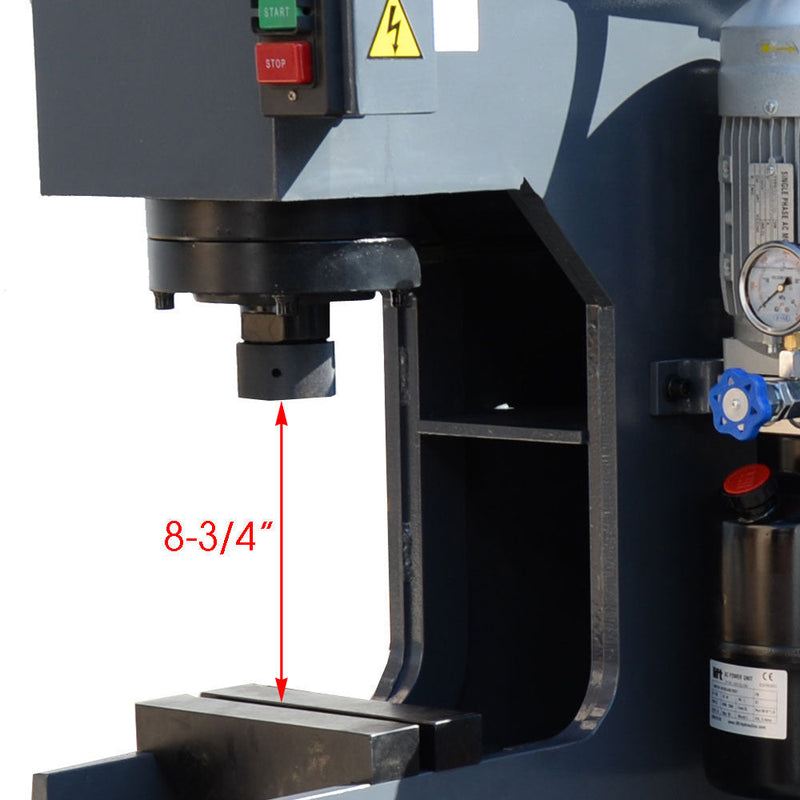 C-Frame 25 Ton Hydraulic Press 7-7/8" Stroke 110 Volt Motor 3HP Press Speed 8.8 m/s