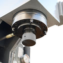 Blue and gray C-frame hydraulic press used for bending, pressing, and forming steel.