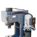 Fabrication shop C-frame press with 3HP motor, power unit, and safety emergency stop.