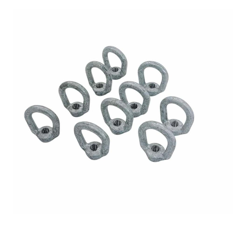 10 Pc 5/16" Hot Dipped Galvanized Eye Nut with 3/8"-16 UNC Tap 1,250 Lbs WLL