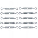 10 Pcs Galvanized Drop Forged Carbon Steel 5/16" x 4-1/2" Eye Eye Turnbuckle Pulley 800 lbs