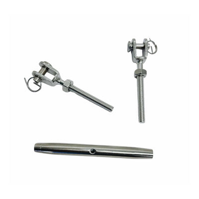 Marine Stainless Steel 1/4" Closed Body Jaw Jaw Turnbuckle Rigging 300 Lbs Cap