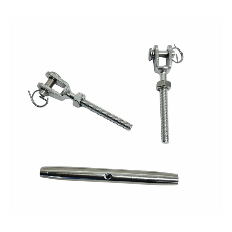 Marine Stainless Steel 1/4" Closed Body Jaw Jaw Turnbuckle Rigging 300 Lbs Cap