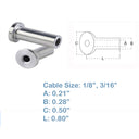 100 PC Stainless Steel Protector Sleeve for 1/8" & 3/16" Cable Railing