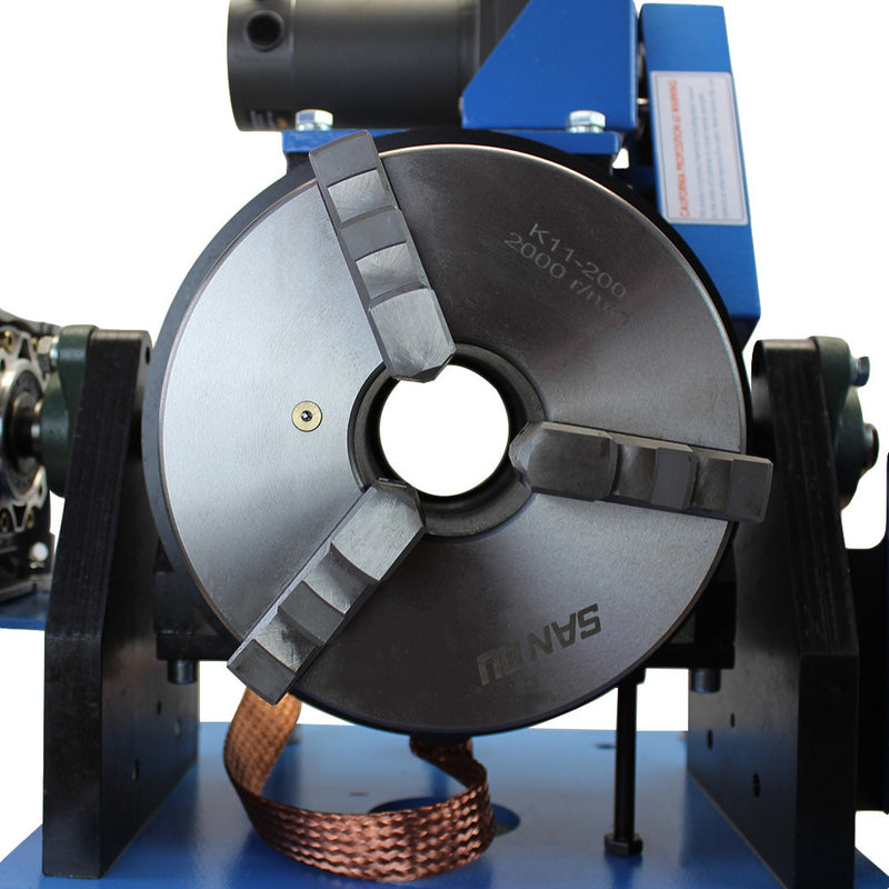8" Chuck Hollow Welding Positioner 100-200 LBS Positioning Turn Rotary Table Tilt 0-90